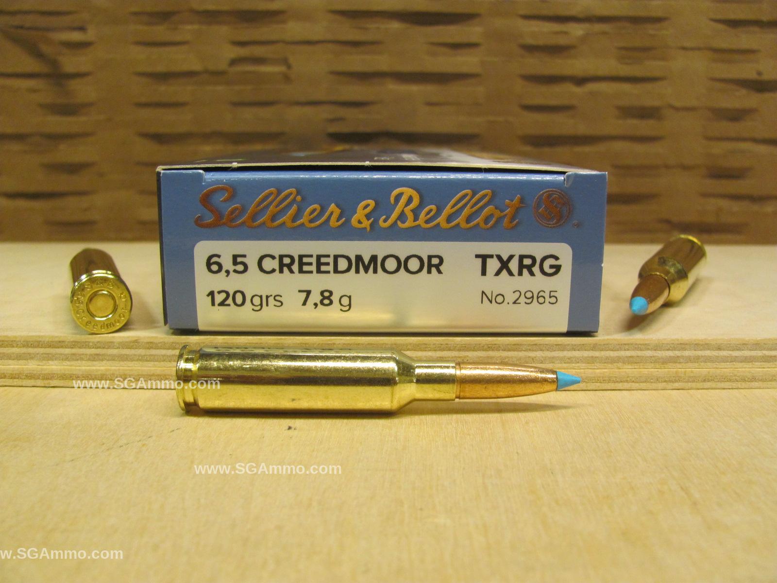 100 Round Plastic Can - 6.5 Creedmoor 120 Grain TXRG Sellier Bellot Exergy Ammo - SB65XA - Packed in Plastic Ammo Canister